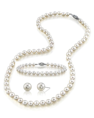 Shop for Japanese Akoya White Pearl Set