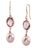 Click here to view Freshwater Drop Pearl & Amethyst Hailey Tincup Earrings.