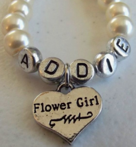 Doesn't this Engraved Flower Girl Pearl Wedding Bracelet make a great gift from the bride?