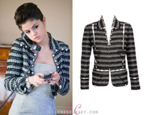 Selena Gomez wore this pearl tweed jacket in her “Cordelia” role in Monte Carlo. Look how awesome tweed looks embellished in pearls.