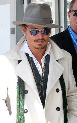 johnny depp fedora hat white coat