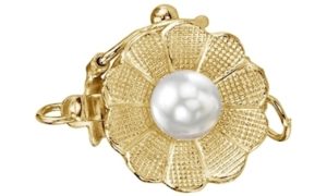 Yellow Gold Pearl Flower Clasp for Jewelry by The Pearl Source