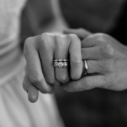 engagement and wedding rings