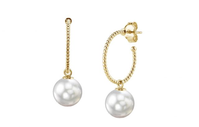 14K Yellow Gold White South Sea Pearl Isabella Earrings from The Pearl Source