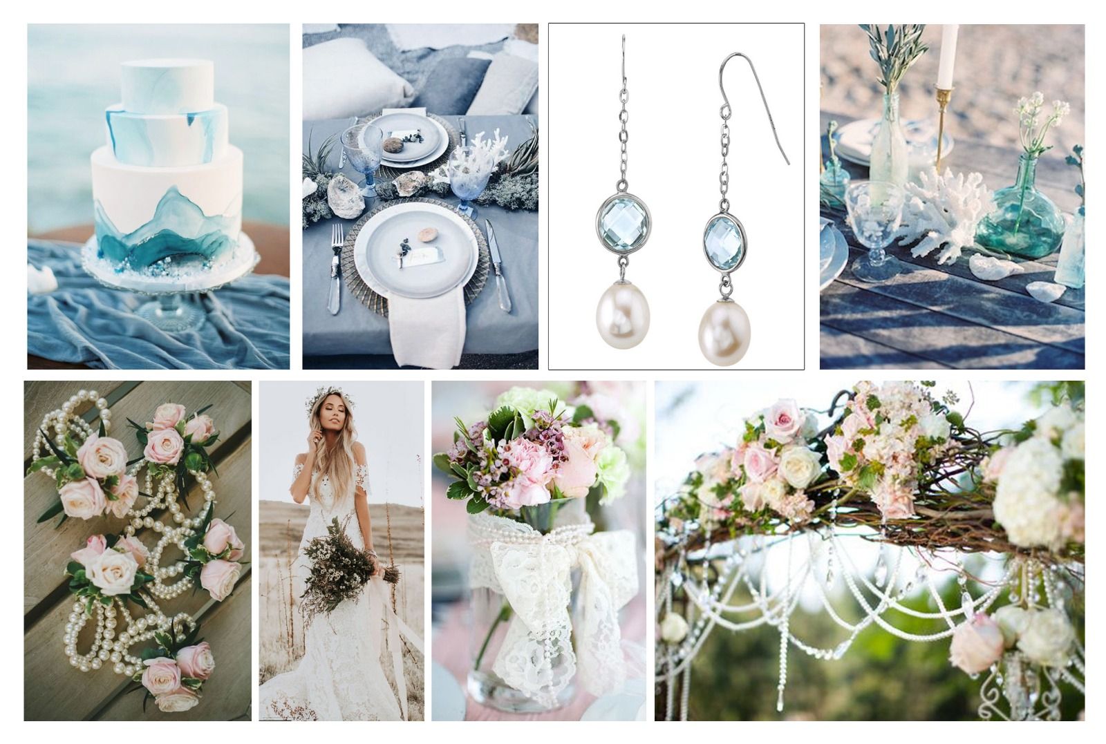 Pearl Bridal Jewelry and Decor for a Beach Wedding to Remember Image