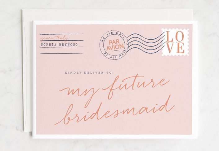 Par Avion Bridesmaid Card