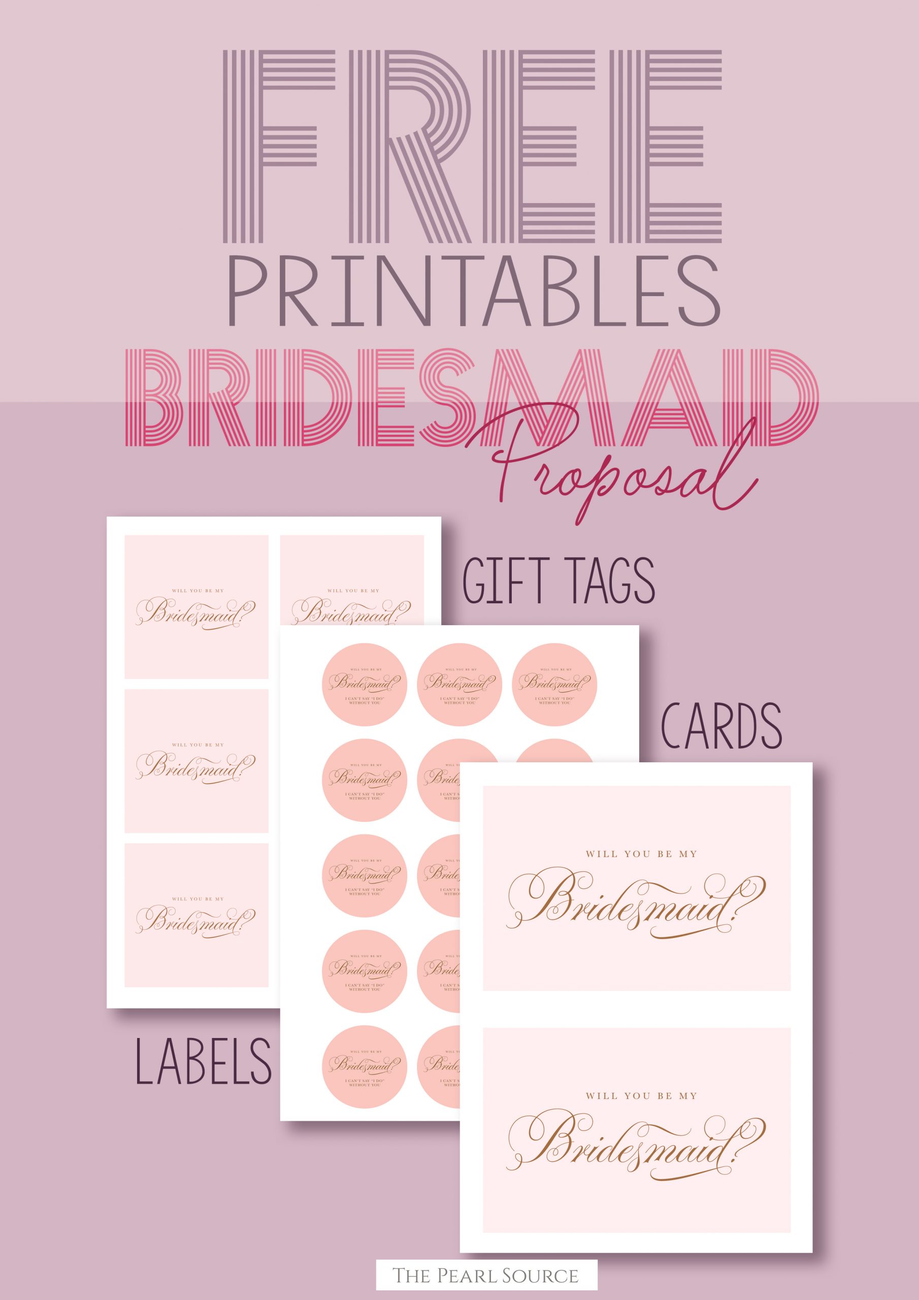 Free Printables - Braidsmaid Proposal