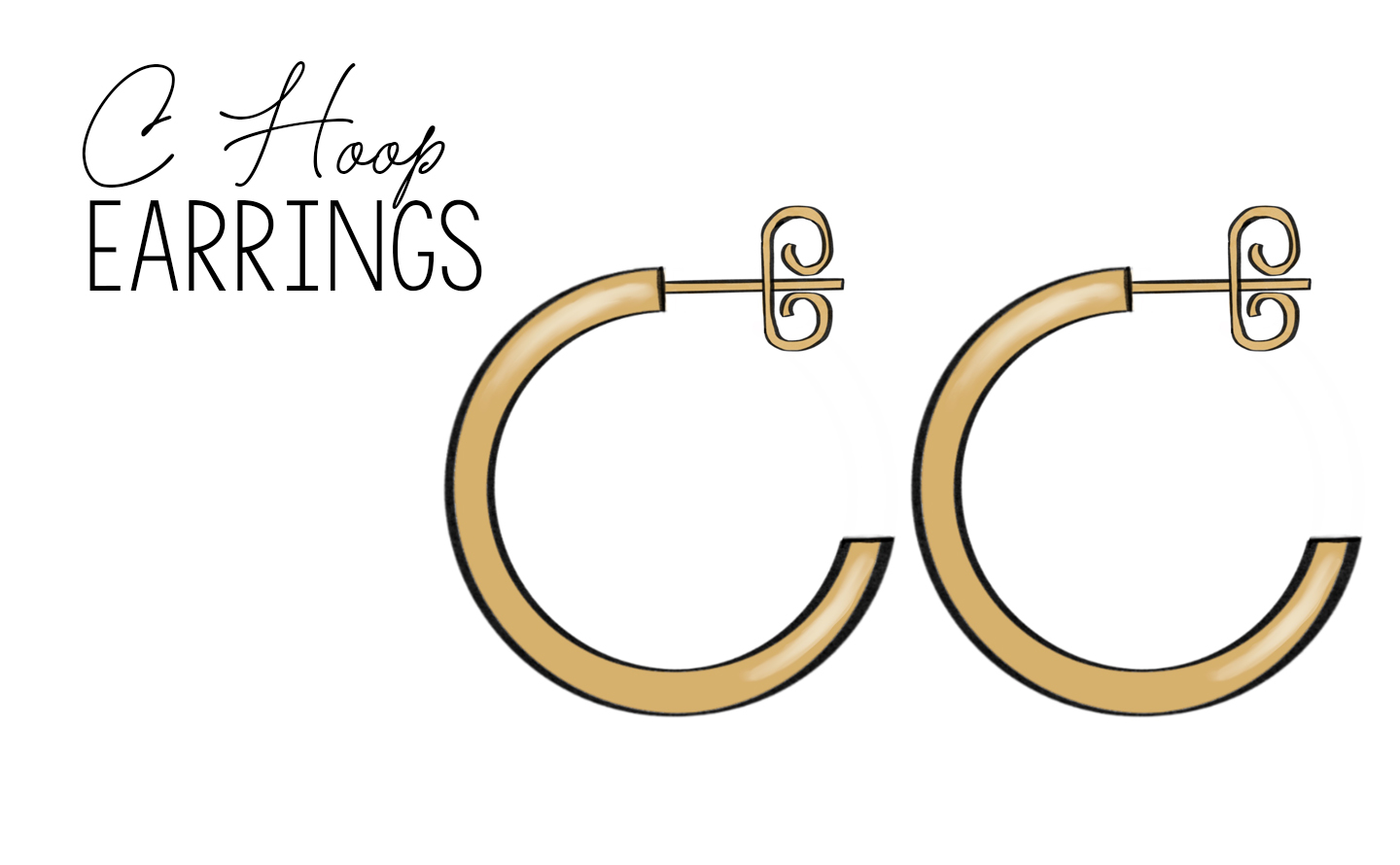 C Hoop Earrings