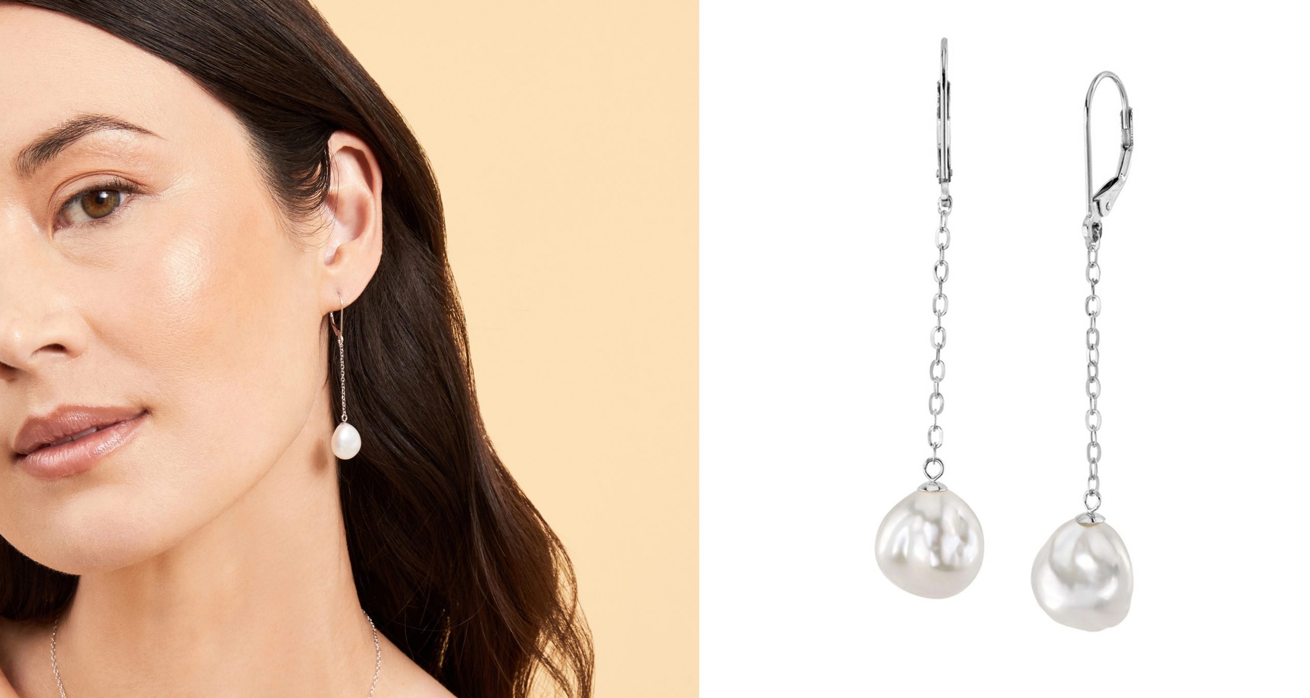 Pearl Leverback Earrings