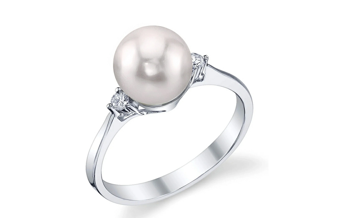 Akoya Pearl & Diamond Ring