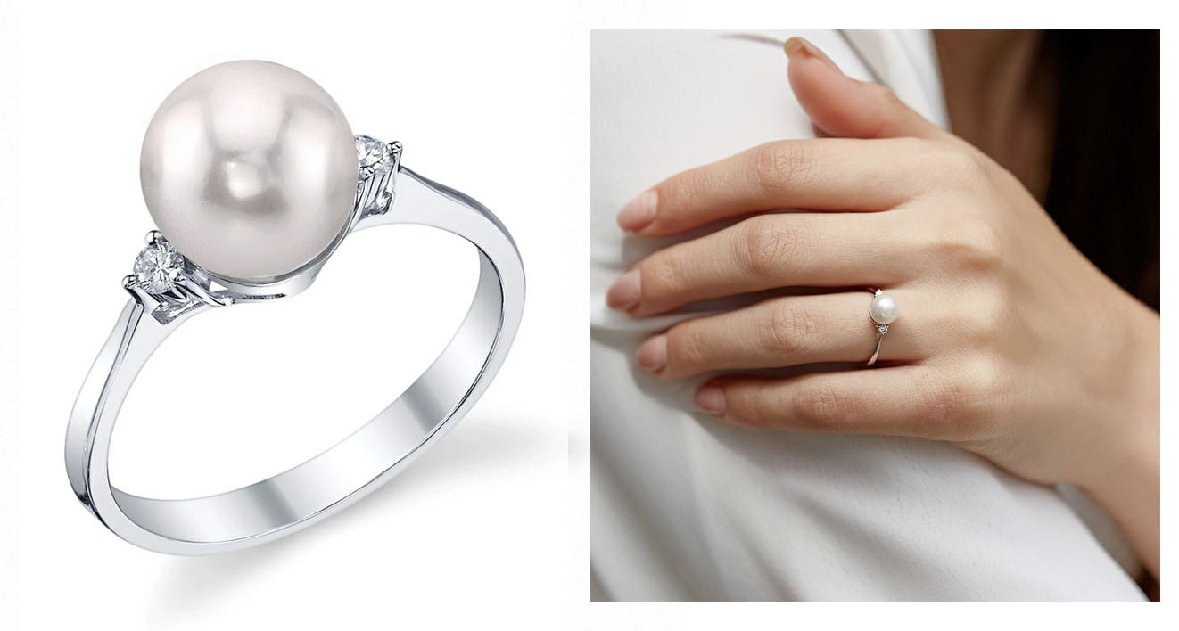 Pearl Engagement Ring