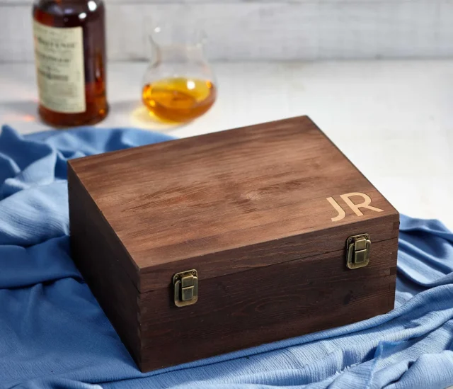 A hand-crafted wooden box is a unique way to present her luxury gift.