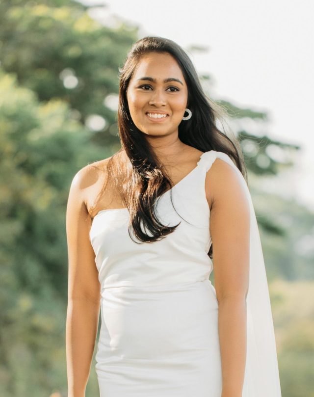 One shoulder wedding dress